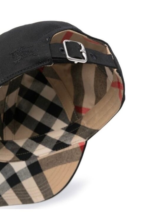 Burberry Check Lined Cotton Blend Baseball Cap Black M 8083524 main image 10